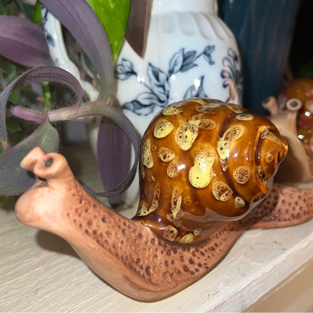THE POTTING SHED SNAIL FIGURINES LOT OF 3 VTG CERAMIC GLAZED - Picture 6 of 8